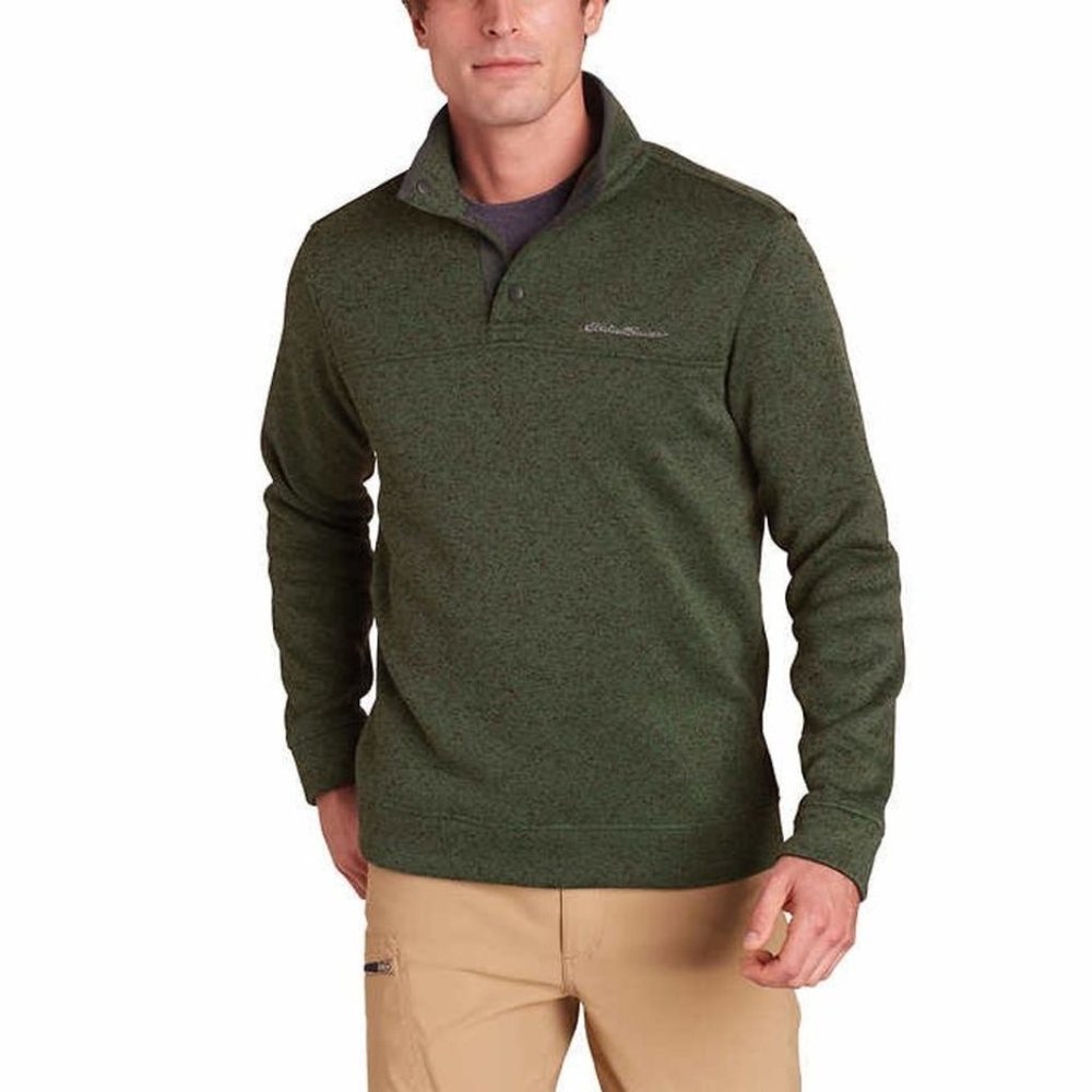 Eddie Bauer Mens Heavyweight Radiator Fleece Quarter Snap Pullover